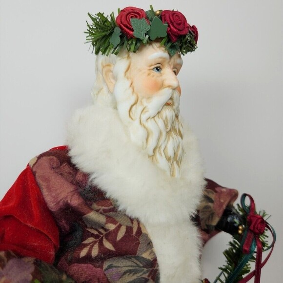 Vintage Santa Claus Tree Topper St. Nicholas Ceramic Head 12 in. Tall - Picture 6 of 8
